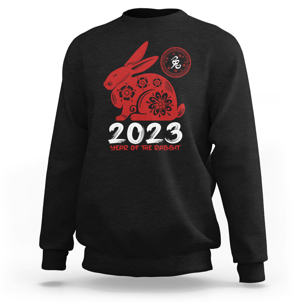 Year Of The Rabbit Yin Yang Happy Chinese New Year 2023 Sweatshirt - Wonder Print Shop
