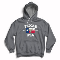 Vintage Texas EST 1845 Souvenir Texas Independence Day Texan Pride Hoodie - Wonder Print Shop