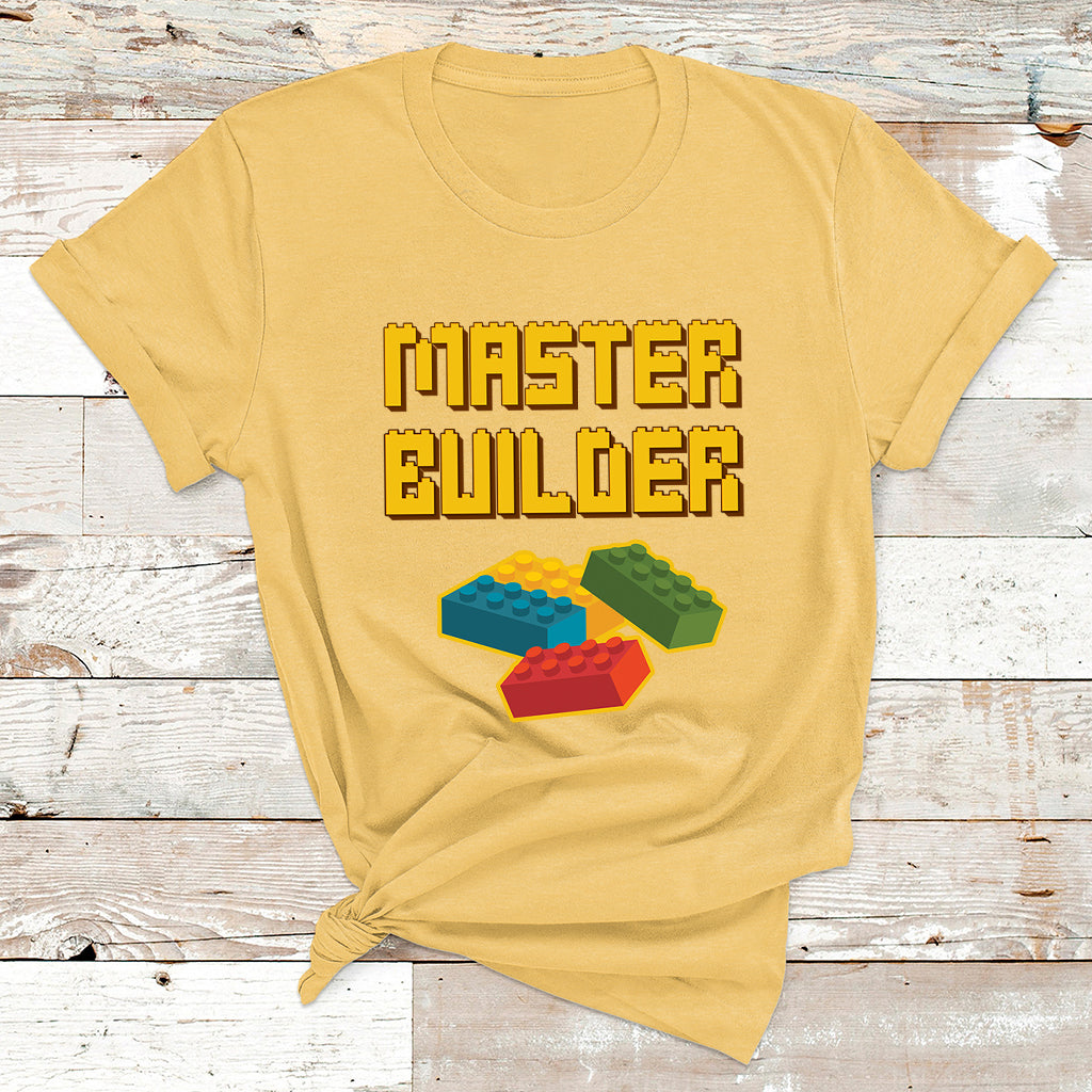 Building Blocks Bricks Master Builder Engineer Construction T Shirt - Wonder Print Shop