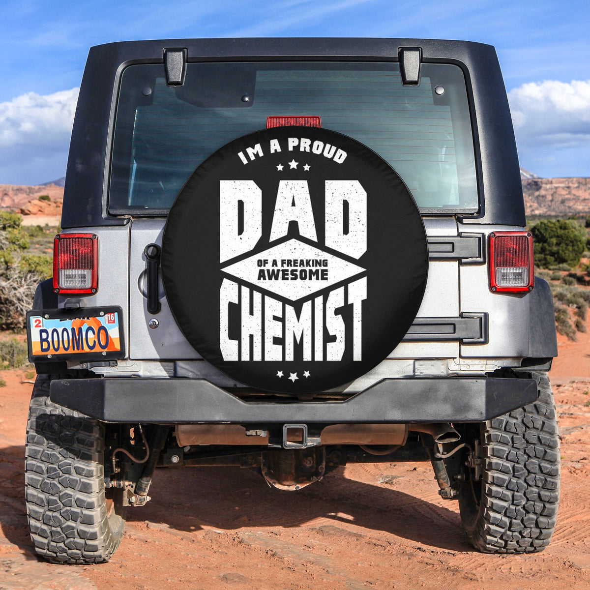 Father's Day Tire Covers - I'm A Proud Dad Of A Freaking Awesome Chemist Spare Tire Cover NO.135 LT8 - Wonder Print Shop