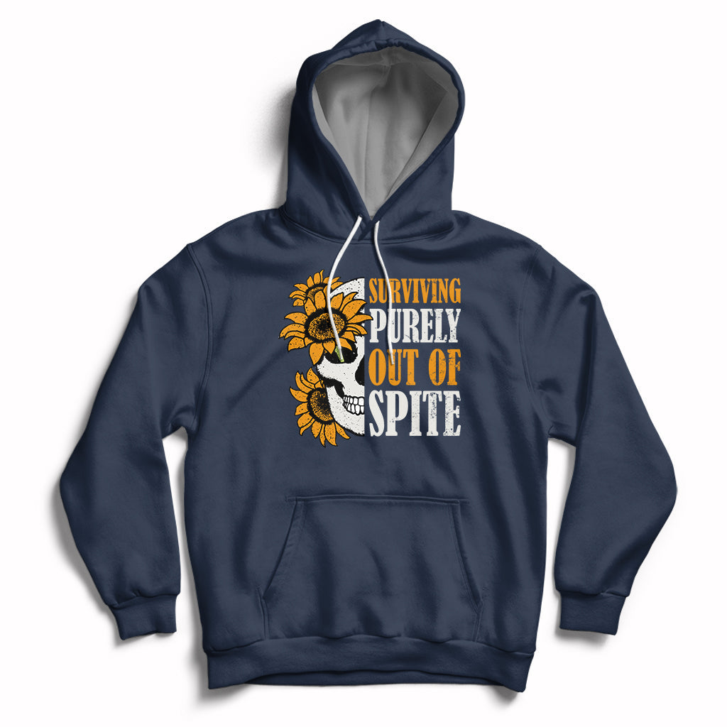 Groovy Surviving Purely Out Of Spite A Humorous Funny Joke Hoodie - Wonder Print Shop