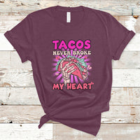 Tacos Never Broke My Heart Tacos Lover Funny Anti Valentine T-Shirt - Wonder Print Shop