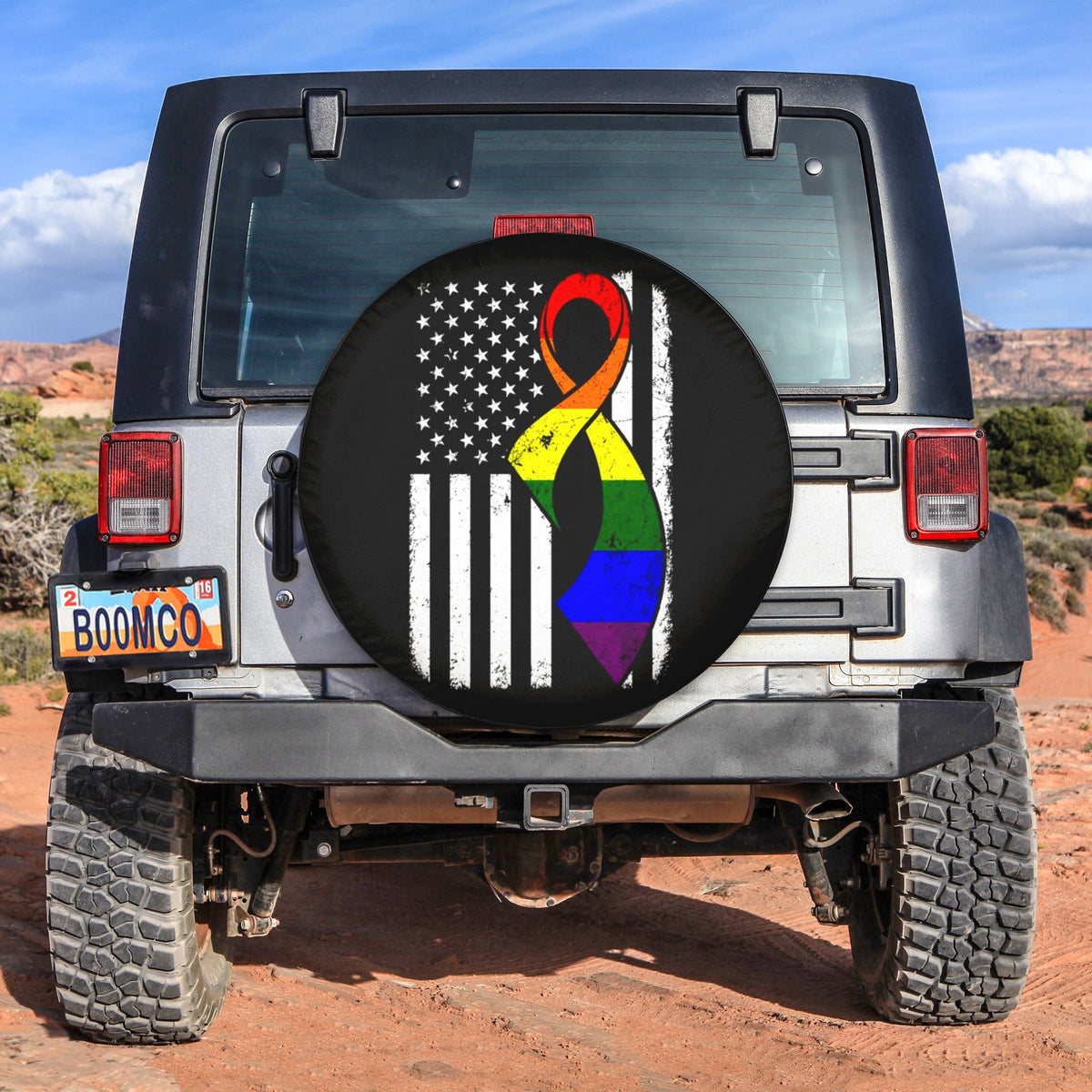 LGBT Tire Covers - American Style Ribbon Pride Spare Tire Cover NO.75 LT8 - Wonder Print Shop