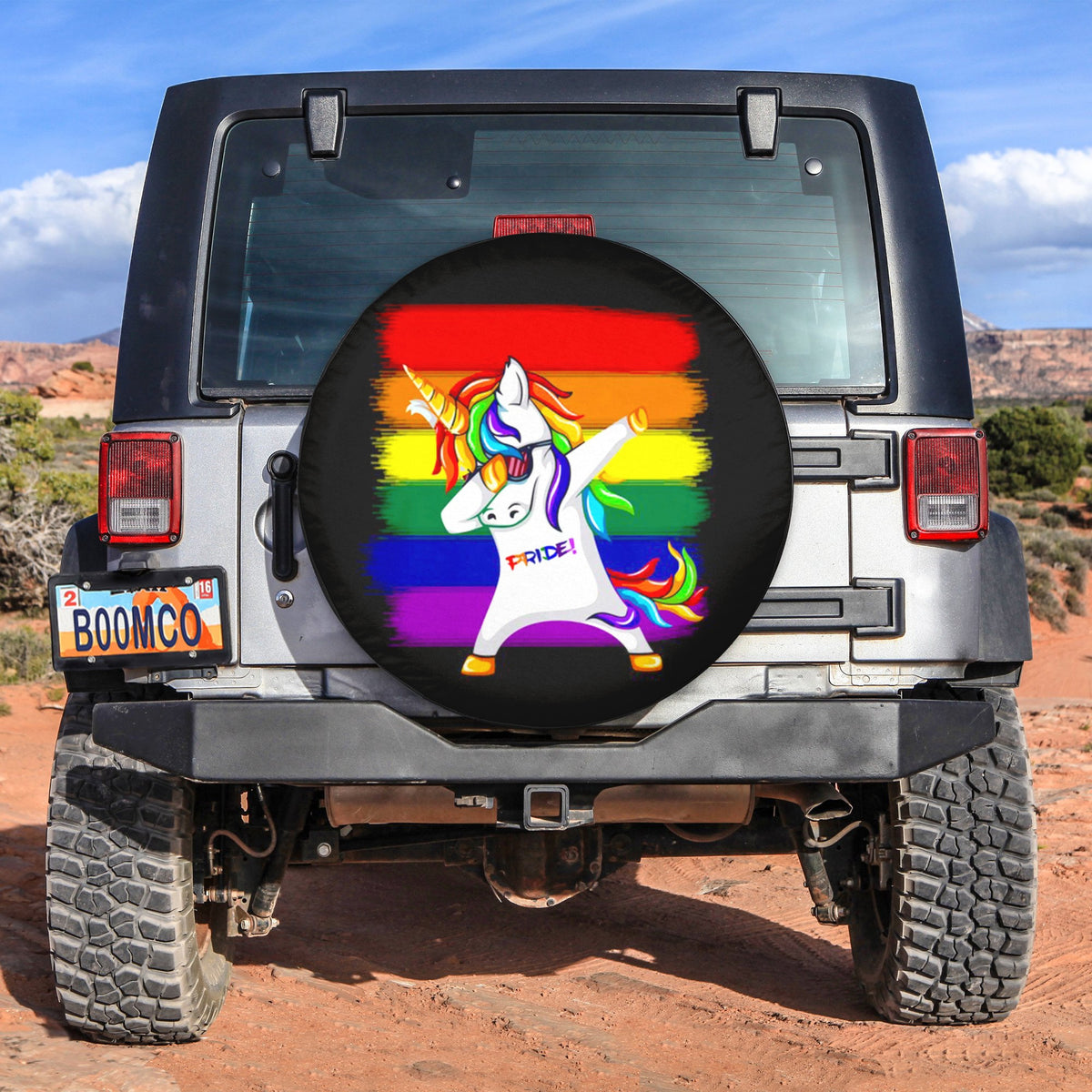 LGBT Tire Covers - Dabbing Unicorn Pride Spare Tire Cover NO.76 LT8 - Wonder Print Shop