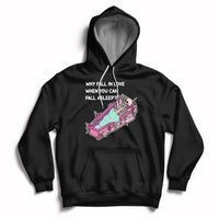 Black skeleton cartoon graphic hoodie with front pocket and pullover hood.