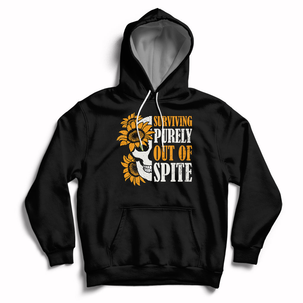 Groovy Surviving Purely Out Of Spite A Humorous Funny Joke Hoodie - Wonder Print Shop