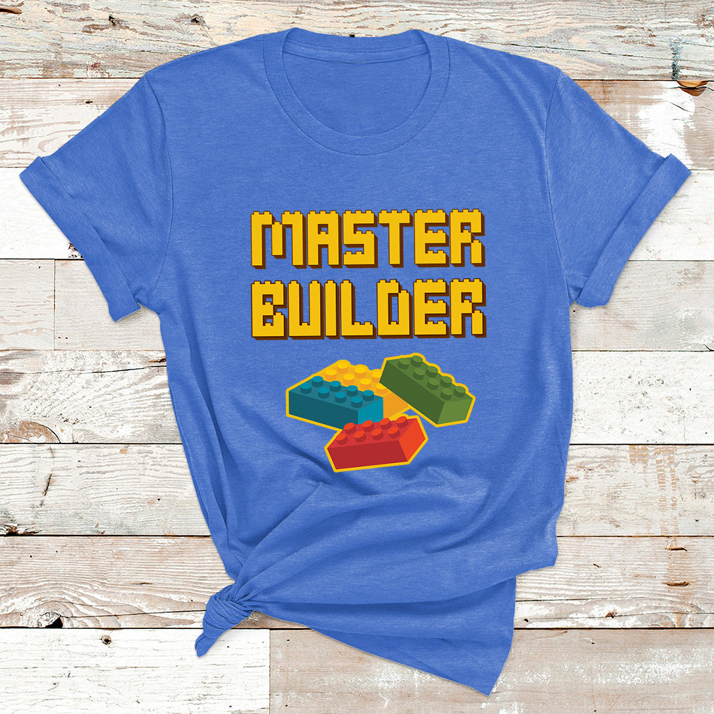 Building Blocks Bricks Master Builder Engineer Construction T Shirt - Wonder Print Shop