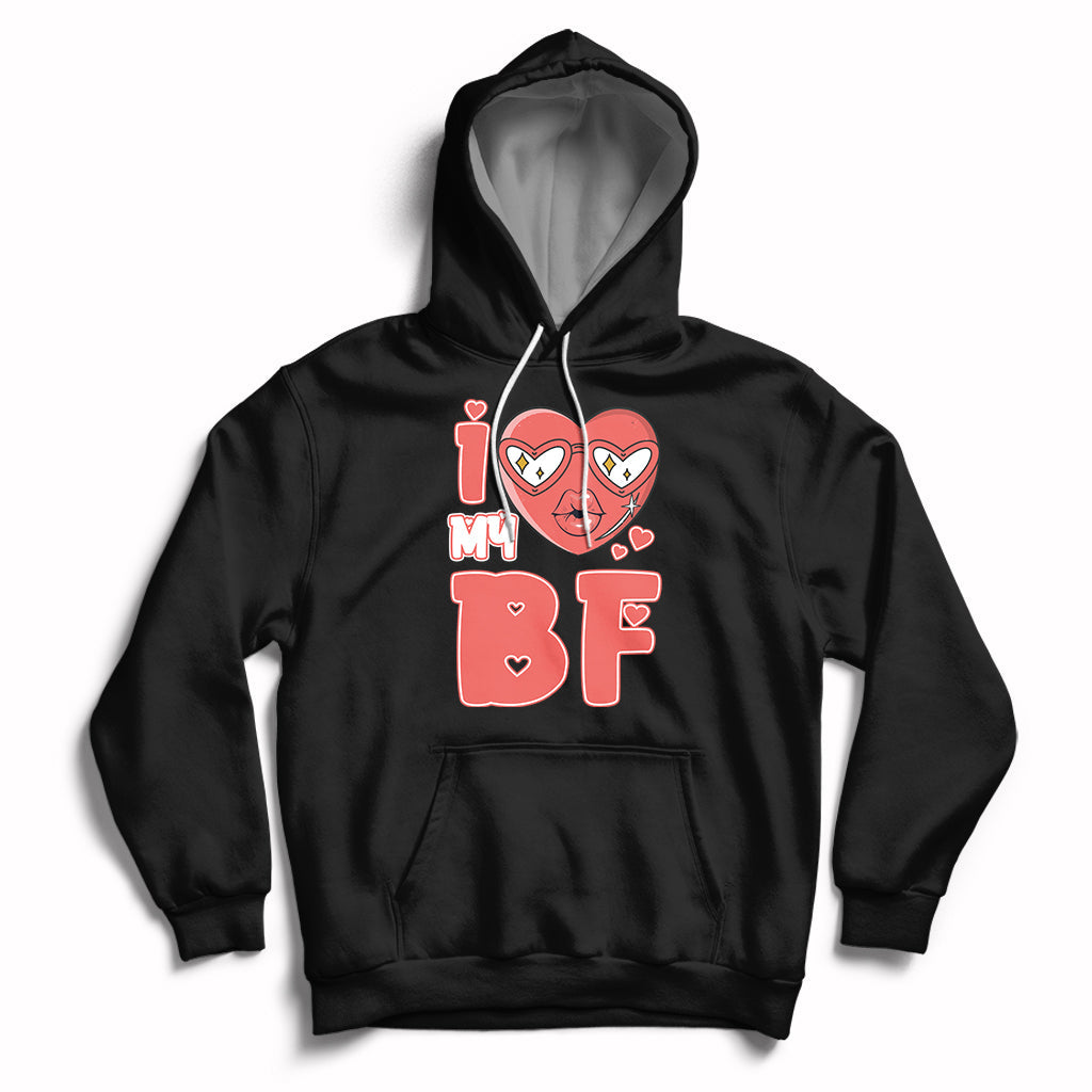 I Love My GF Red Heart Happy Valentine's Day Wife Girlfriend Hoodie - Wonder Print Shop