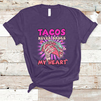 Tacos Never Broke My Heart Tacos Lover Funny Anti Valentine T-Shirt - Wonder Print Shop