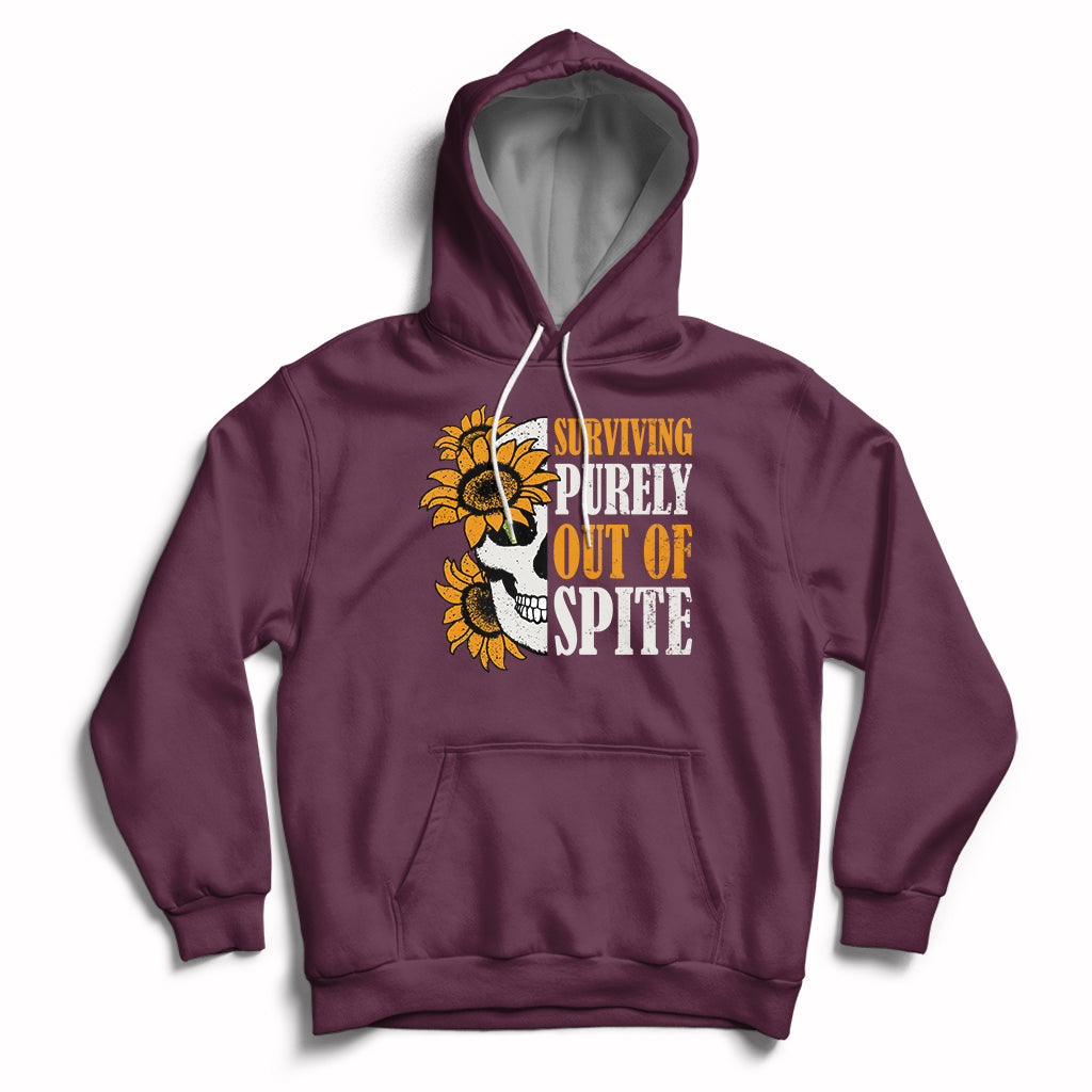 Groovy Surviving Purely Out Of Spite A Humorous Funny Joke Hoodie - Wonder Print Shop