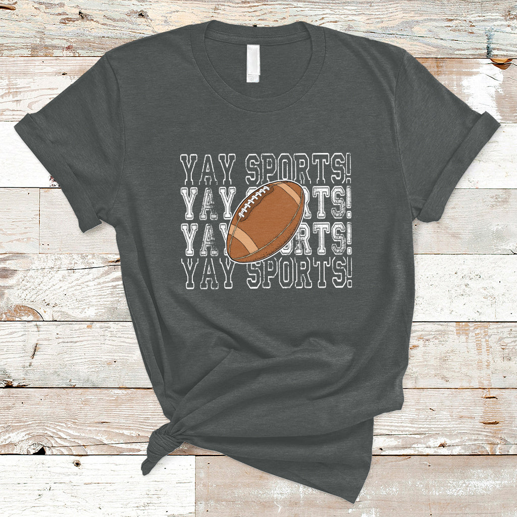 Funny Yay Sports Football Yay Go Sports Vintage Rugby T-Shirt - Wonder Print Shop