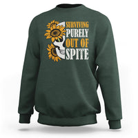 Groovy Surviving Purely Out Of Spite A Humorous Funny Joke Sweatshirt - Wonder Print Shop
