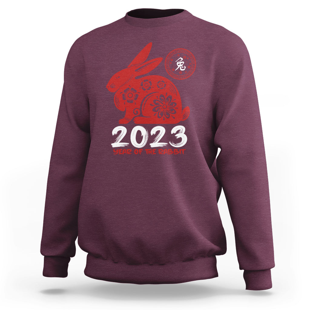 Year Of The Rabbit Yin Yang Happy Chinese New Year 2023 Sweatshirt - Wonder Print Shop