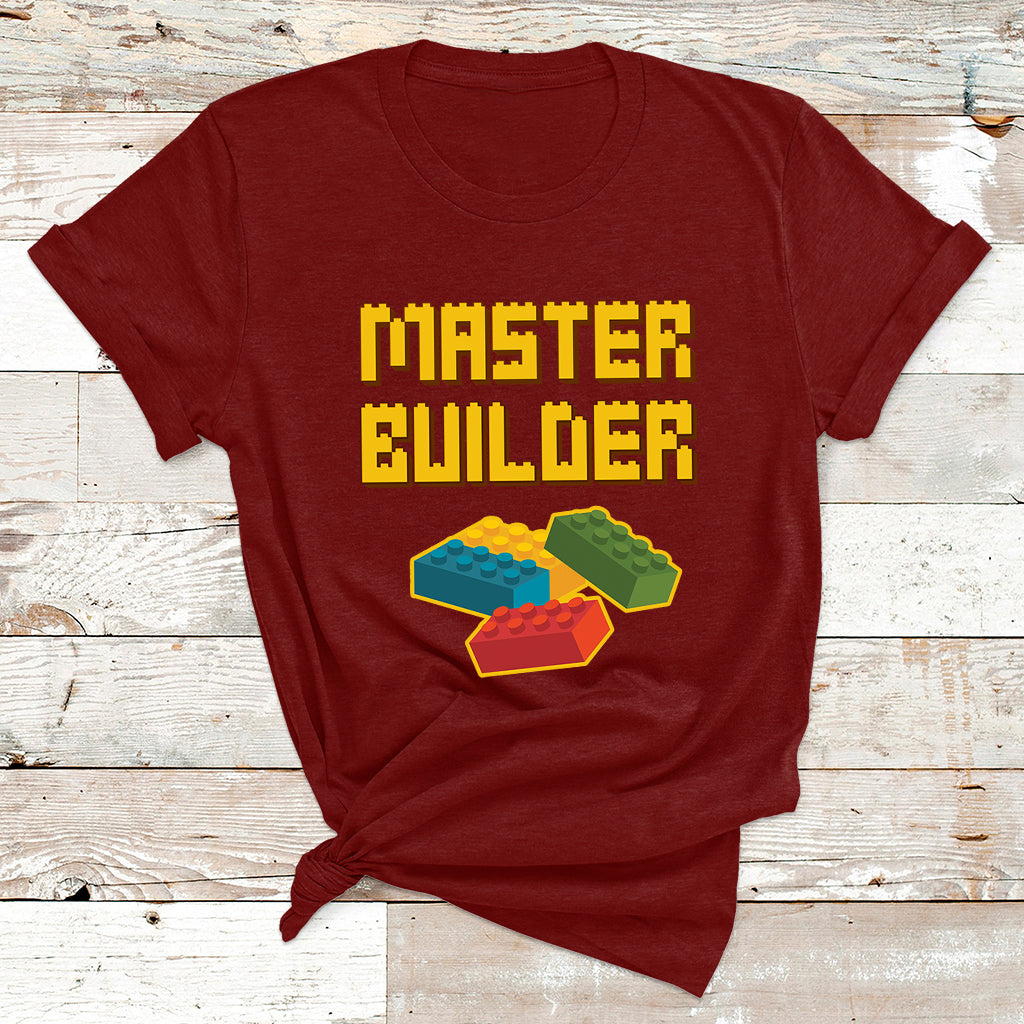 Building Blocks Bricks Master Builder Engineer Construction T Shirt - Wonder Print Shop