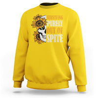 Groovy Surviving Purely Out Of Spite A Humorous Funny Joke Sweatshirt - Wonder Print Shop