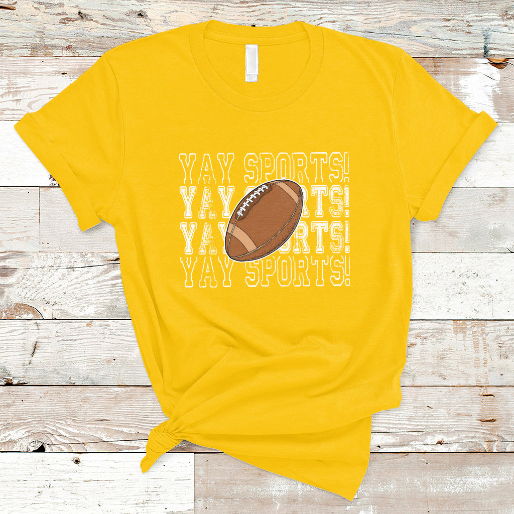 Funny Yay Sports Football Yay Go Sports Vintage Rugby T-Shirt - Wonder Print Shop