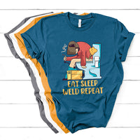 Eat Sleep Weld Repeat Funny Welder Welding T Shirt - Wonder Print Shop