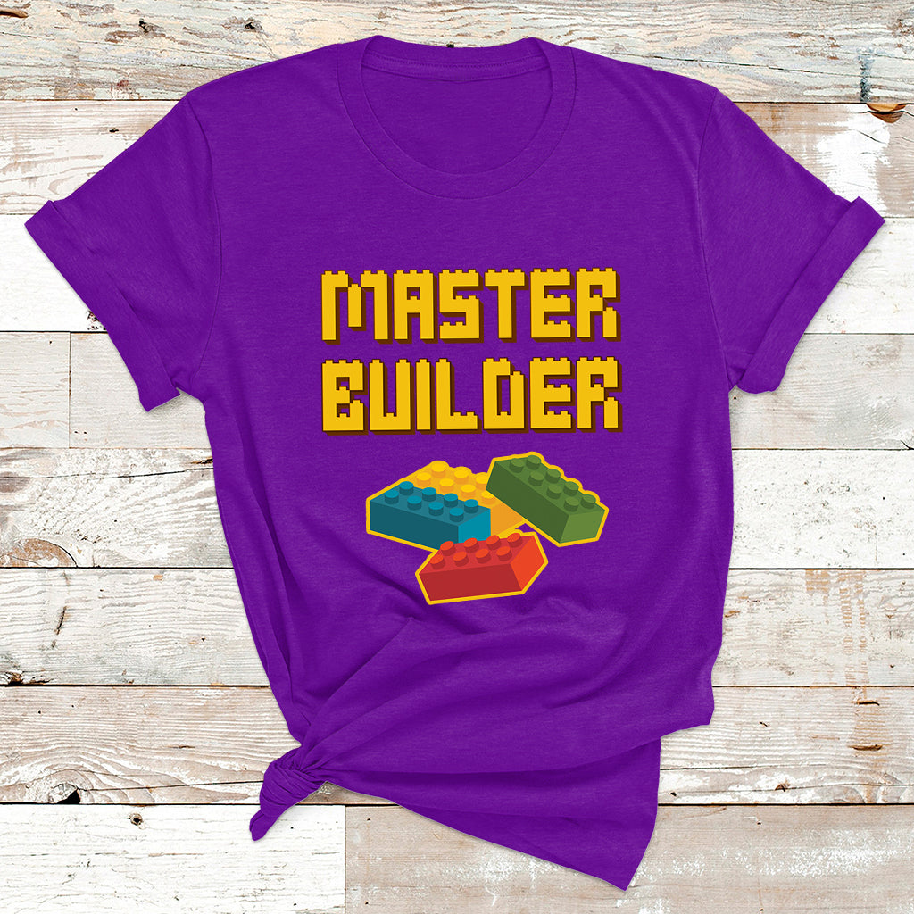 Building Blocks Bricks Master Builder Engineer Construction T Shirt - Wonder Print Shop