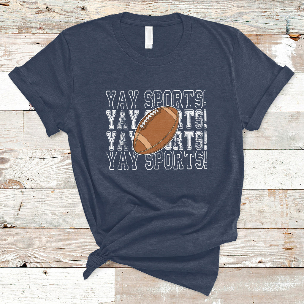 Funny Yay Sports Football Yay Go Sports Vintage Rugby T-Shirt - Wonder Print Shop
