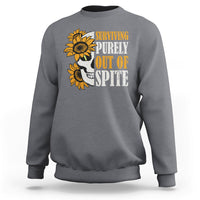 Groovy Surviving Purely Out Of Spite A Humorous Funny Joke Sweatshirt - Wonder Print Shop