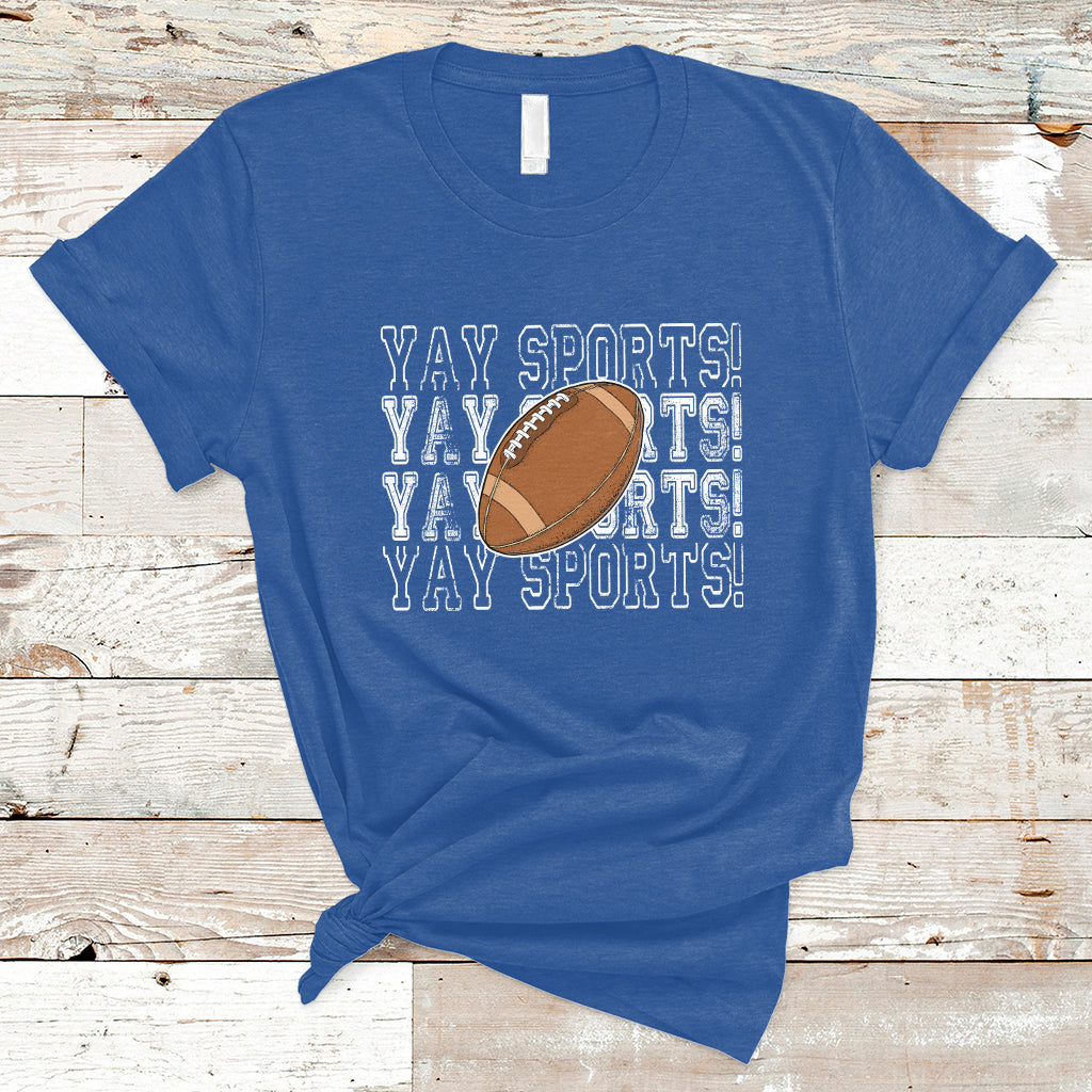 Funny Yay Sports Football Yay Go Sports Vintage Rugby T-Shirt - Wonder Print Shop