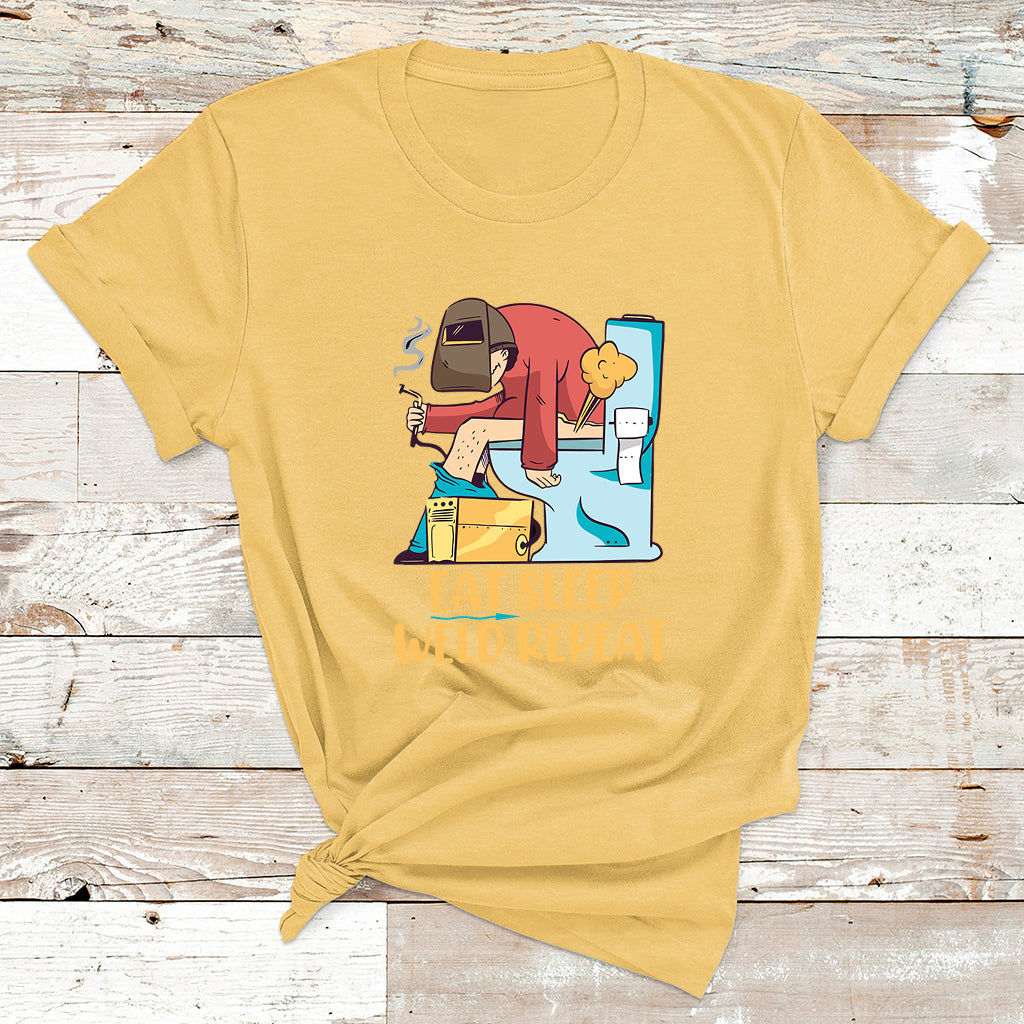 Eat Sleep Weld Repeat Funny Welder Welding T Shirt - Wonder Print Shop