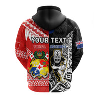 Custom Mate Maa Tonga And All Black Rugby Hoodie Polynesian Mix NZ Maori Fern - Wonder Print Shop