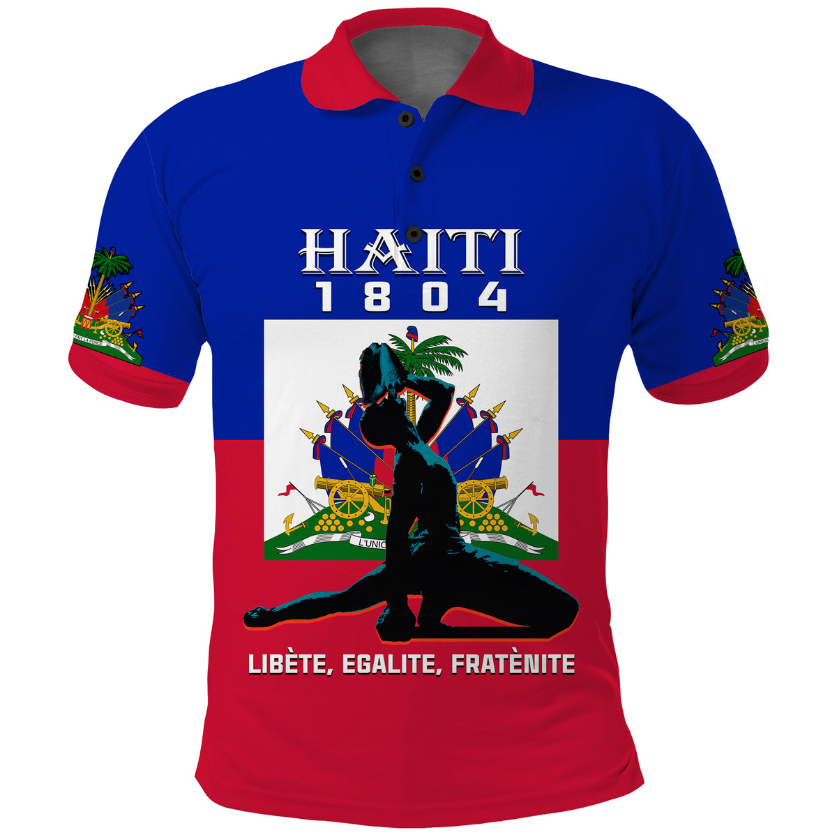 Custom Haiti Polo Shirt Negre Marron With Haitian Flag - Wonder Print Shop
