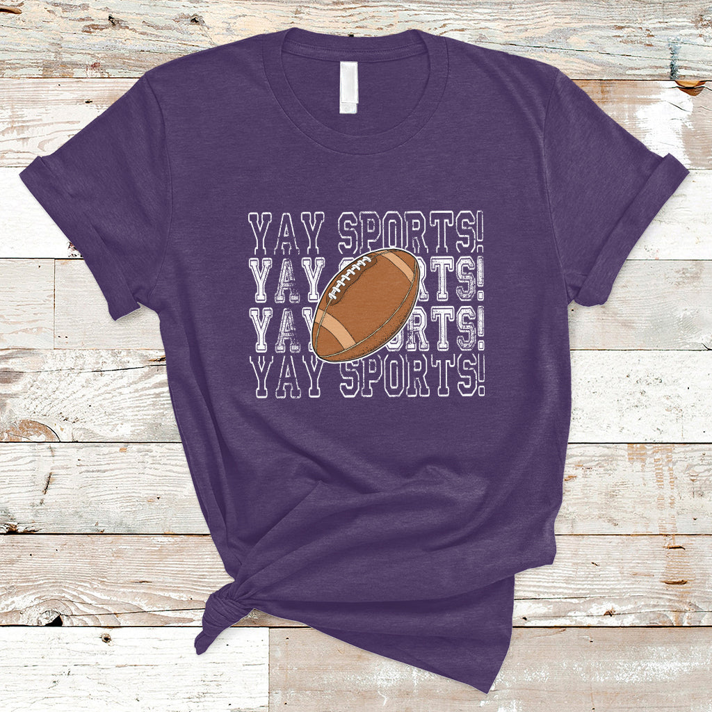 Funny Yay Sports Football Yay Go Sports Vintage Rugby T-Shirt - Wonder Print Shop