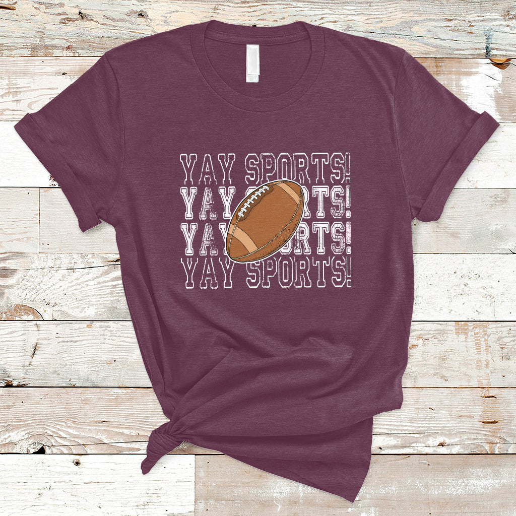Funny Yay Sports Football Yay Go Sports Vintage Rugby T-Shirt - Wonder Print Shop