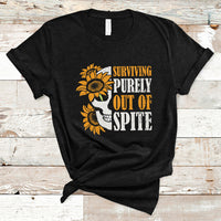 Groovy Surviving Purely Out Of Spite A Humorous Funny Joke T Shirt - Wonder Print Shop