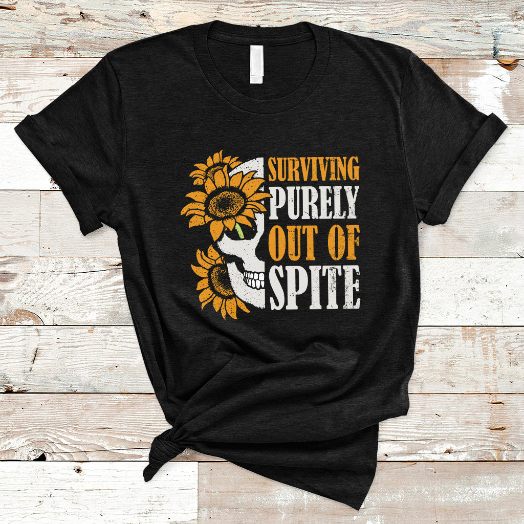 Groovy Surviving Purely Out Of Spite A Humorous Funny Joke T Shirt - Wonder Print Shop
