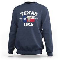 Vintage Texas EST 1845 Souvenir Texas Independence Day Texan Pride Sweatshirt - Wonder Print Shop