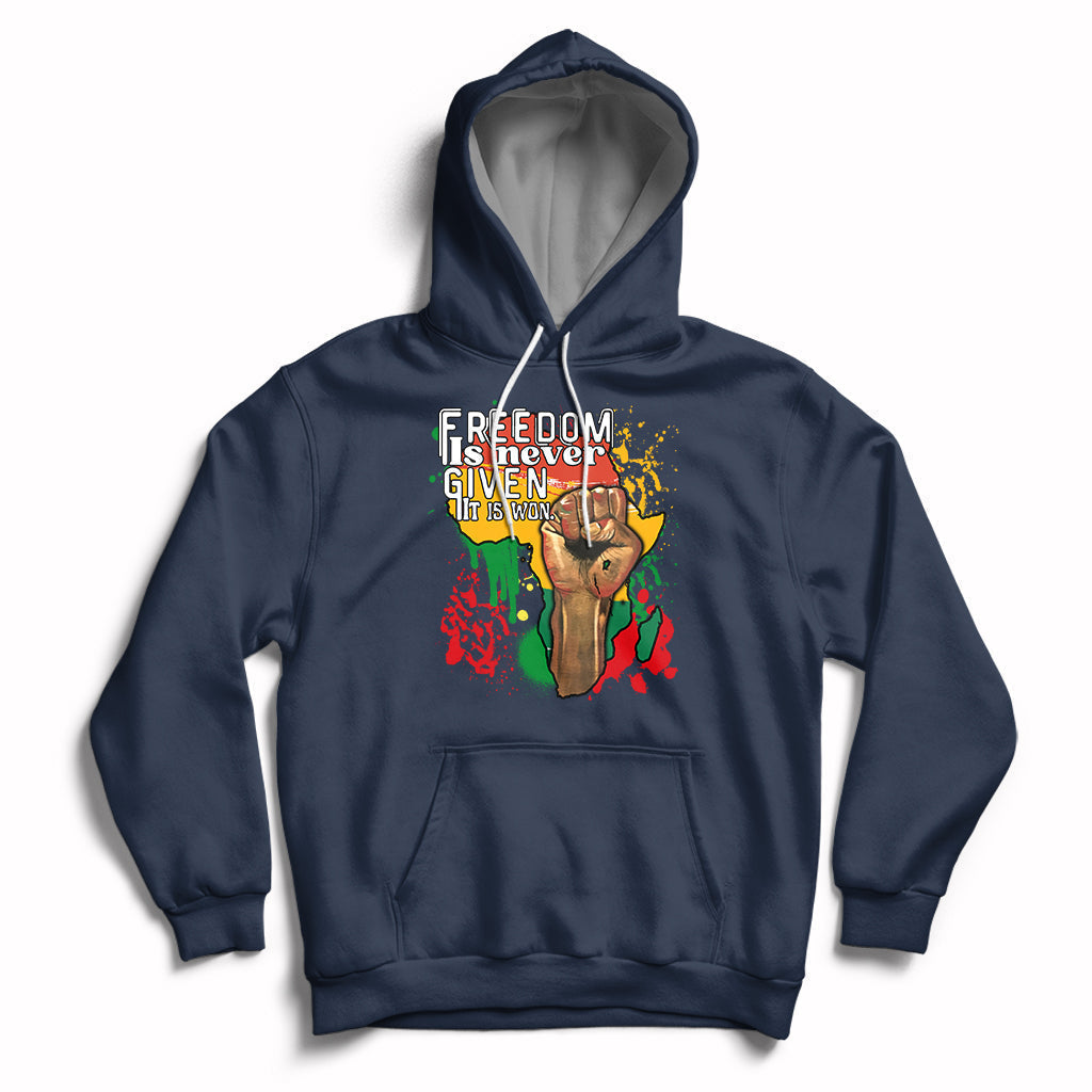 Freedom Is Won Equal Rights Teach Black History Month Pride Hoodie - Wonder Print Shop