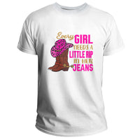 Every Girl Needs A Little Rip In Her Jeans, Cowboy T Shirt - Wonder Print Shop