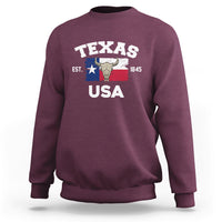 Vintage Texas EST 1845 Souvenir Texas Independence Day Texan Pride Sweatshirt - Wonder Print Shop
