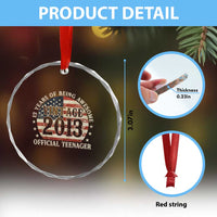 13th Birthday 2026 Crystal Glass Ornament Vintage 2013 Official Teenager 13 Years Of Being Awesome - Wonder Print Shop