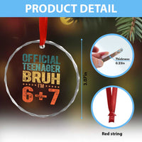 13th Birthday 67 Meme Crystal Glass Ornament Official Teenager Bruh I Am Six Seven Retro 13 Years Old
