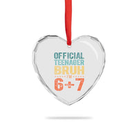 13th Birthday 67 Meme Heart Crystal Glass Ornament Official Teenager Bruh I Am Six Seven Retro 13 Years Old