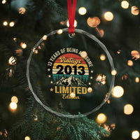 13th Birthday Crystal Glass Ornament Vintage 2013 Limited Edition Retro 13 Years Of Being Awesome Mountain