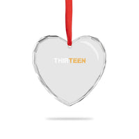 13th Birthday Heart Crystal Glass Ornament Thirteen Teen 13 Year Old Official Teenager Gifts