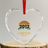 13th Birthday Heart Crystal Glass Ornament Vintage 2013 Limited Edition Retro 13 Years Of Being Awesome Mountain