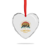 13th Birthday Heart Crystal Glass Ornament Vintage 2013 Limited Edition Retro 13 Years Of Being Awesome Mountain