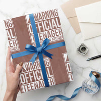 13th Birthday Wrapping Paper Roll Warning Official Teenager Boy 13yr