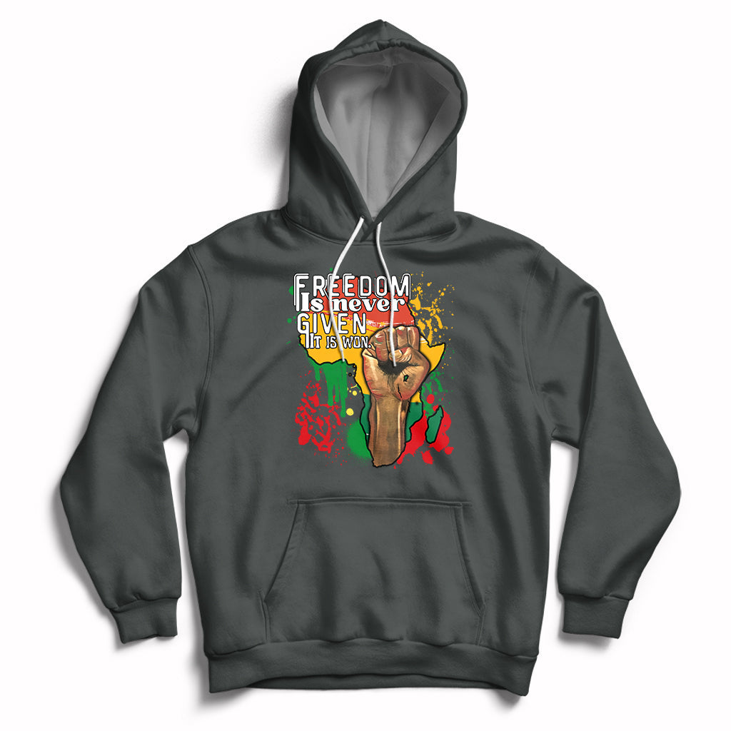 Freedom Is Won Equal Rights Teach Black History Month Pride Hoodie - Wonder Print Shop