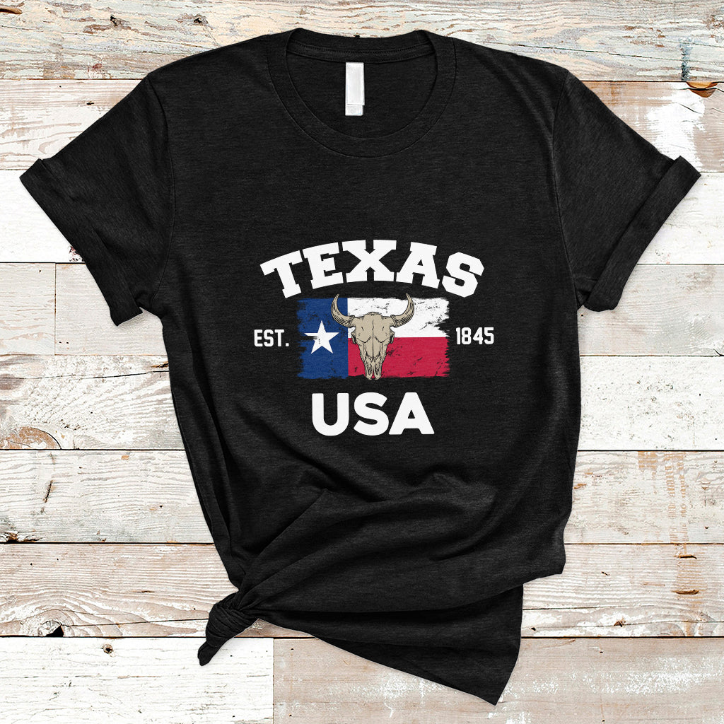 Vintage Texas EST 1845 Souvenir Texas Independence Day Texan Pride T Shirt - Wonder Print Shop
