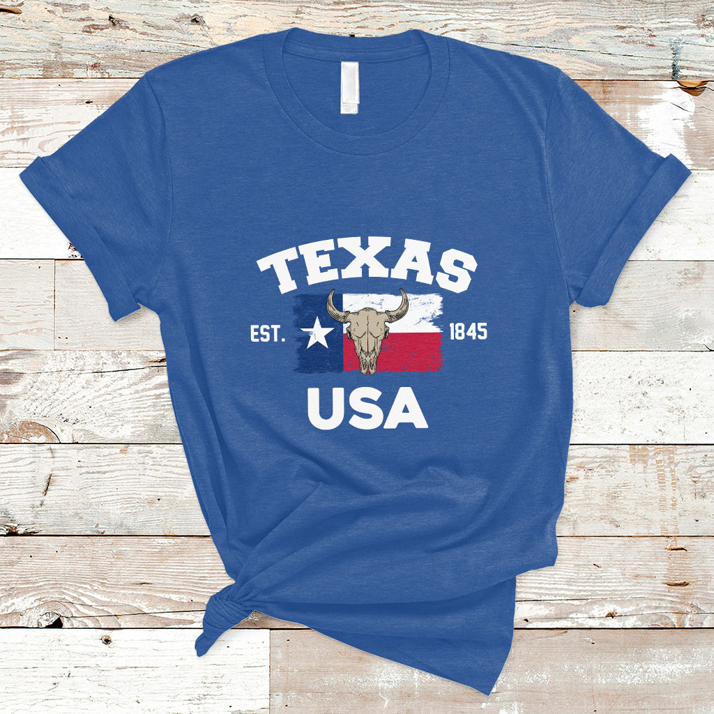 Vintage Texas EST 1845 Souvenir Texas Independence Day Texan Pride T Shirt - Wonder Print Shop
