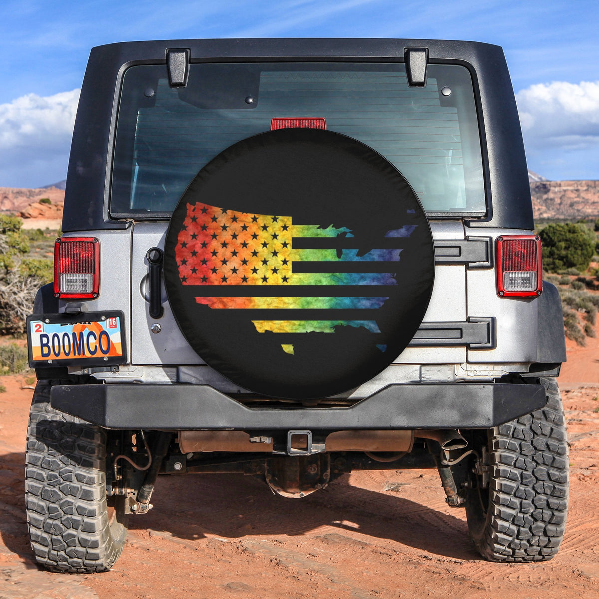 LGBT Tire Covers - American Map Pride Spare Tire Cover NO.79 LT8 - Wonder Print Shop