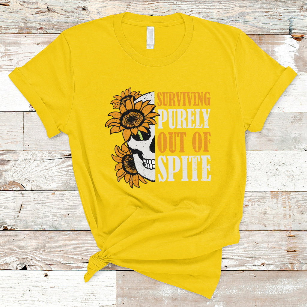 Groovy Surviving Purely Out Of Spite A Humorous Funny Joke T Shirt - Wonder Print Shop