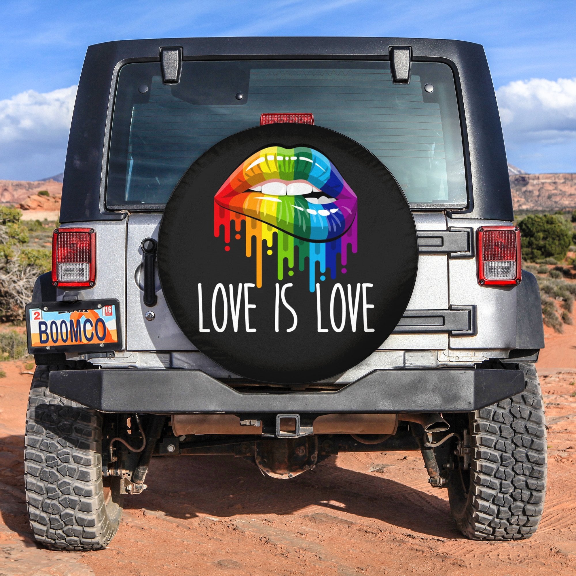 LGBT Tire Covers - Love Is Love Lips Pride Spare Tire Cover NO.80 LT8 - Wonder Print Shop